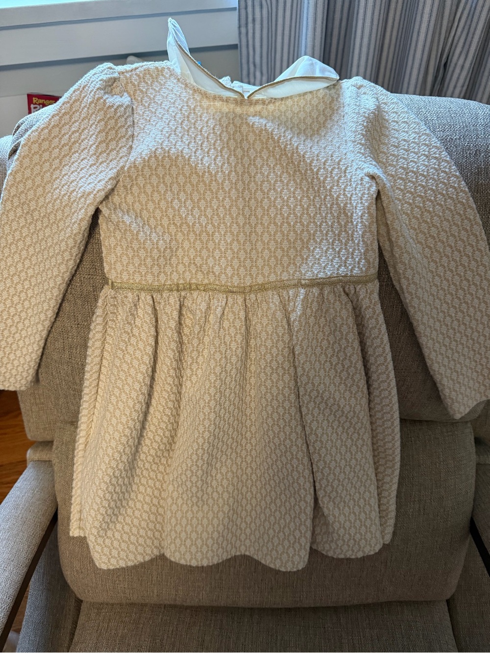 Janie and Jack Gold and Ivory Collared Dress 5